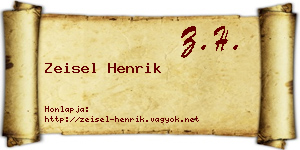 Zeisel Henrik névjegykártya